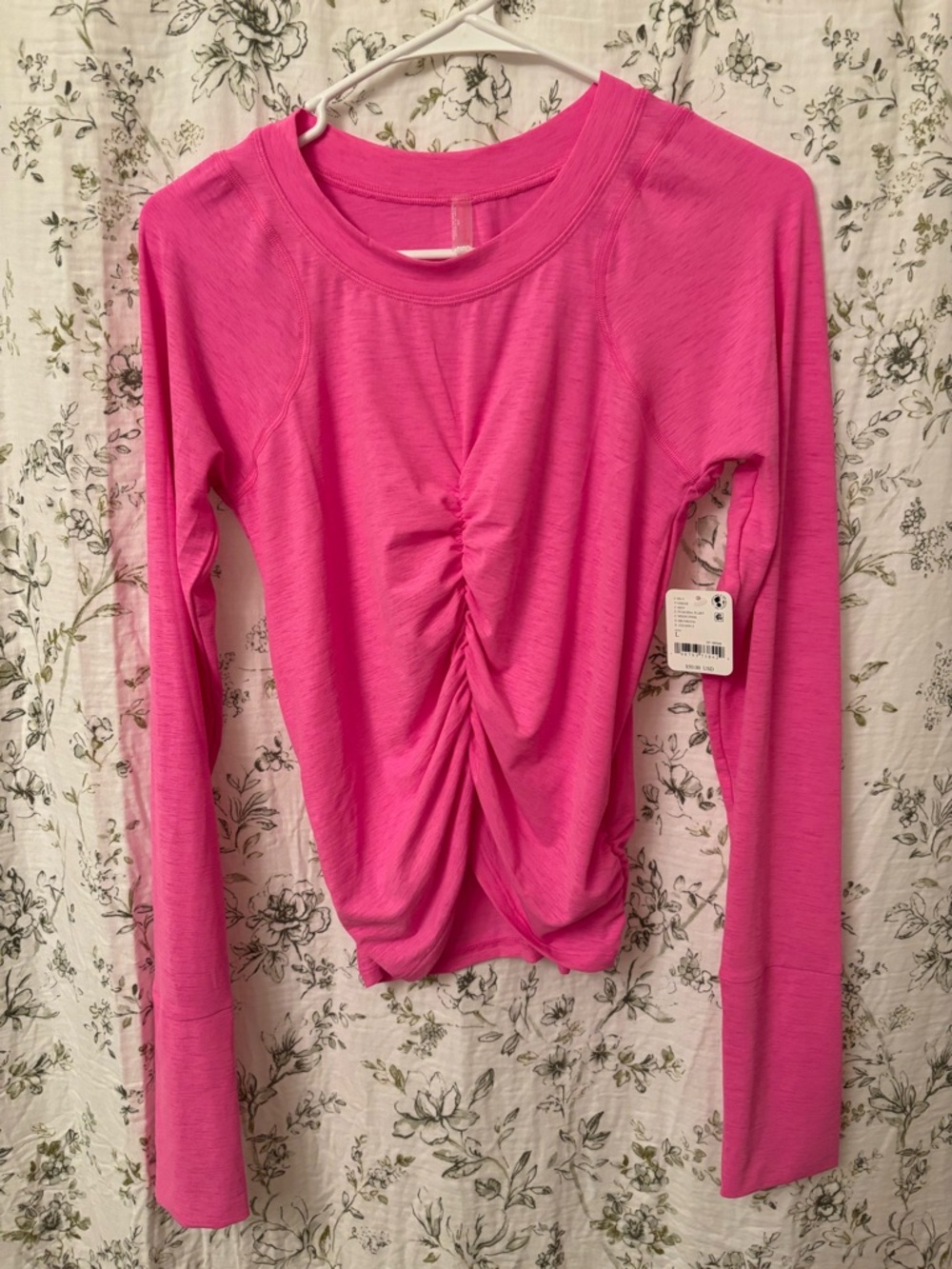 Free People Movement Women’s Ruched Long-Sleeve Top - Bright Pink